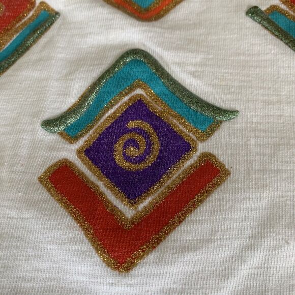 Sweet Blondie T-Shirt Womens One Size Aztec Graphics/ Gold Thread Embroidery Vac - Picture 7 of 12